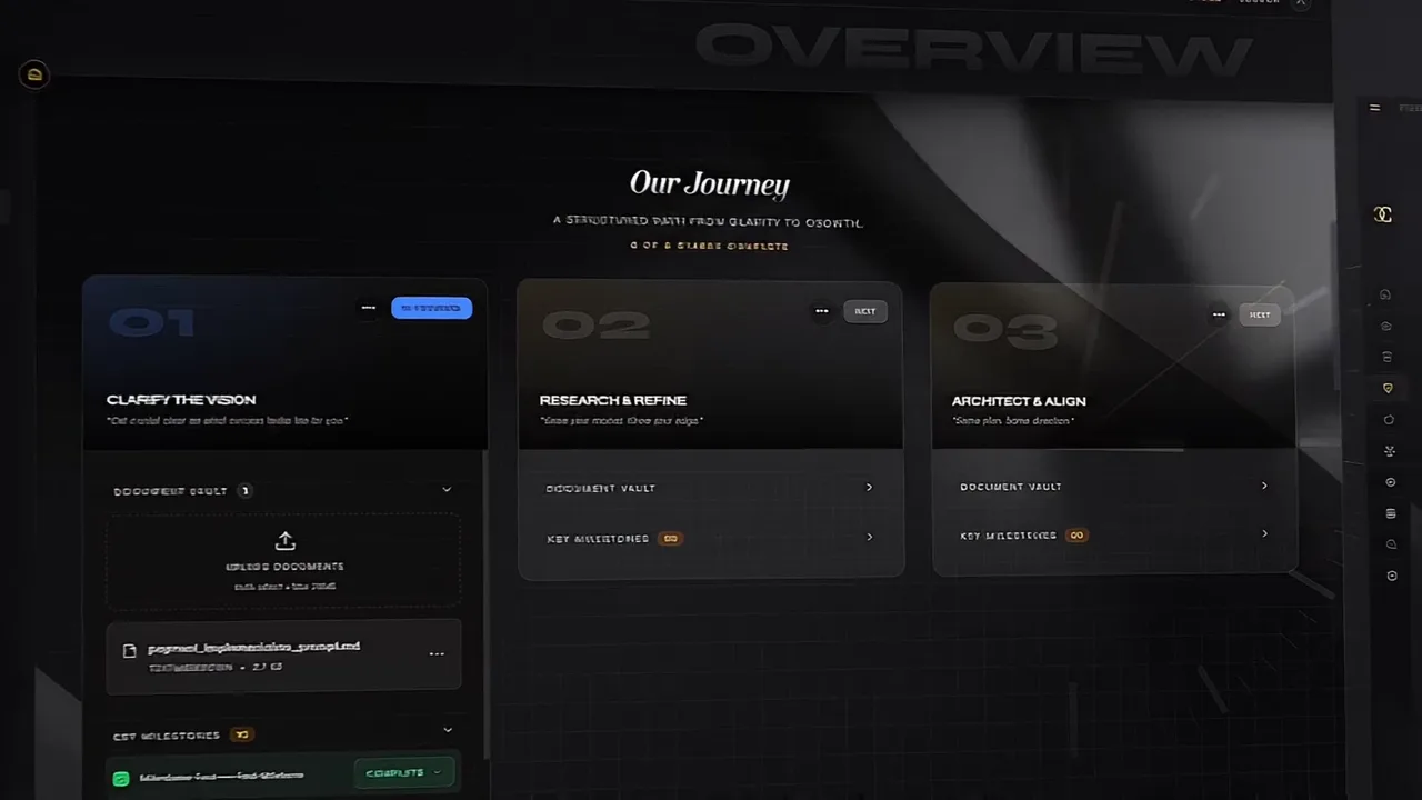 The Cleland Portal’s overview: the project’s journey, its stages as cards
