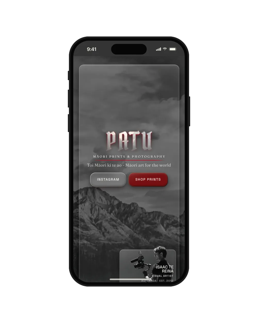 The home page on a phone