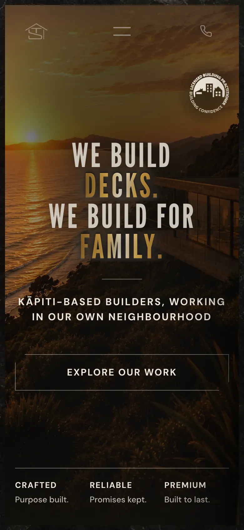 Topp Shelf Building home page on a phone